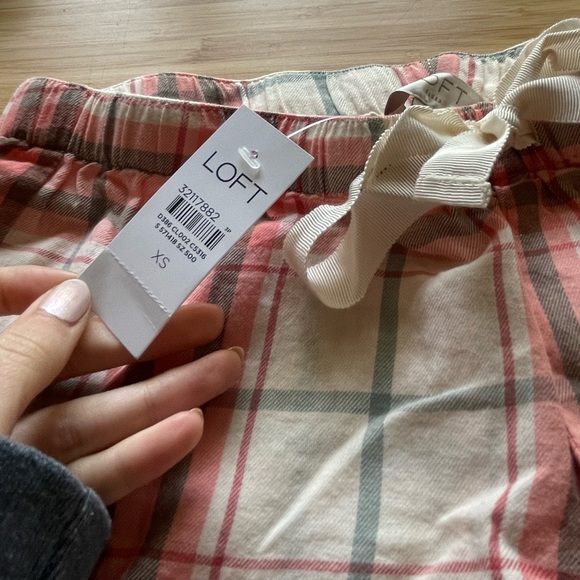 LOFT nwt sleep shorts flannel pink cute loungewear - Picture 4 of 5